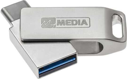 Verbatim MyMedia My Dual 16GB USB 3.2 Stick με σύνδεση USB-A & USB-C Ασημί