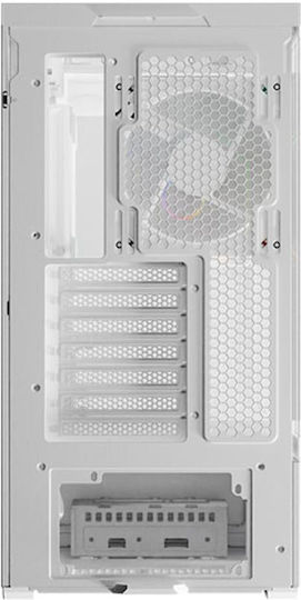 LC-Power Gaming 812W Quartz Vision Midi-Turm Computergehäuse mit Seitenfenster Weiß