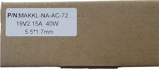 Захранващ адаптер за лаптопи Acer 19v 2.15a 40w 5.5 X 1.7mm жак
