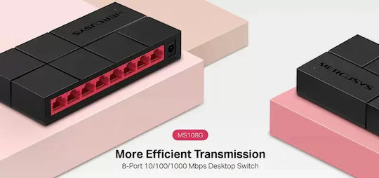 Mercusys MS108G v2.4 Unmanaged L2 Switch with 8 Gigabit (1Gbps) Ethernet Ports