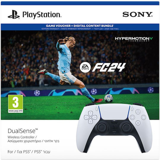 Sony DualSense & FC24 Voucher Bundle Wireless Gamepad for PS5 White