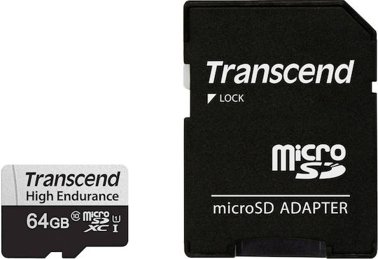 Transcend 350V microSDXC 64GB U1 UHS-I 100MB/s mit Adapter