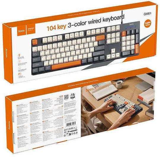 Hoco GM61 Gaming Keyboard with Illuminated Keys (English US) Gray