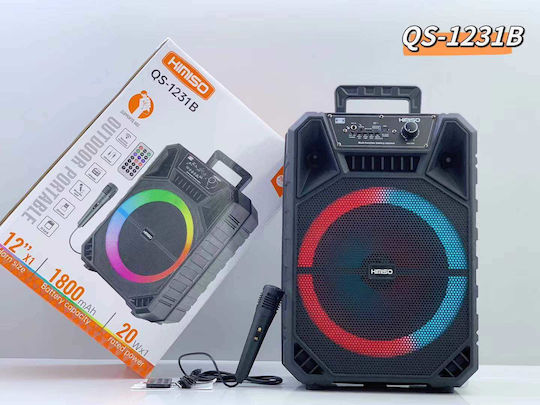 Karaoke Speaker with Wired Microphone and Lighting Effects QS-1231B Black