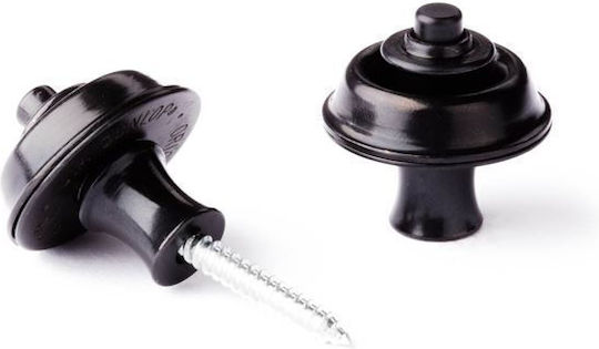 Dunlop Strap Locks Straplok Strap Retainers Original 2 Pieces For Electric / Acoustic Guitar In Black Colour