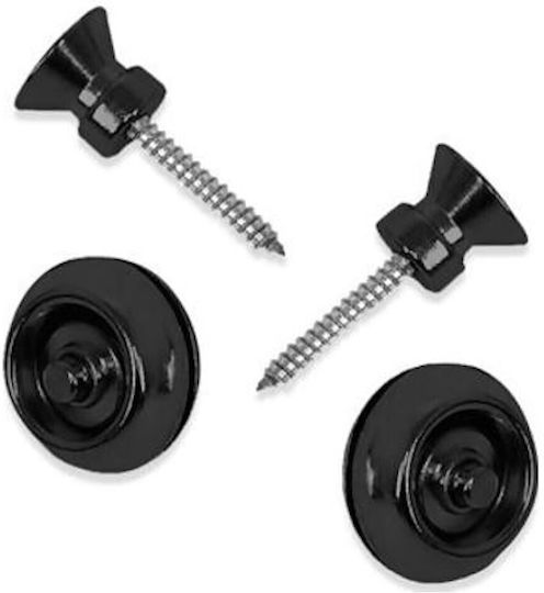 Dunlop Strap Locks Straplok Strap Retainers Original 2 Pieces For Electric / Acoustic Guitar In Black Colour