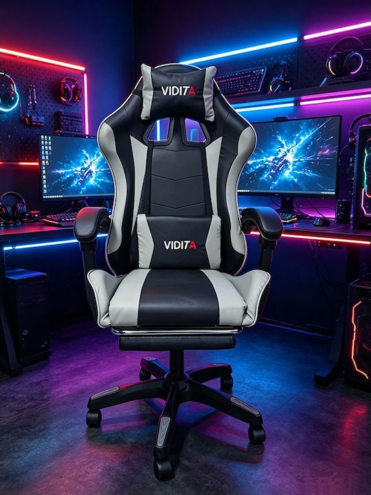 Zita Plus A6060 Gaming Chair in Artificial Leather with Footstool Black