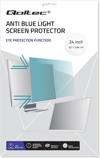 Qoltec Blue Light Filter Qoltec 24" 16:9 Eye Protection Anti-Glare Matte Screen 13269791 5901878510767