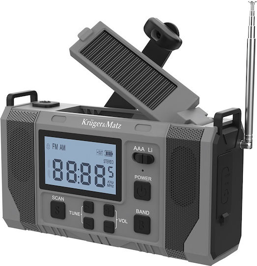 Kruger & Matz KM0838 Επιτραπέζιο Ραδιόφωνο Ηλιακό Γκρι