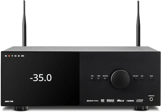 Anthem MRX-740 Радиоусилвател Home Cinema 4K/8K 11.2 Канала 140W/8Ω 170W/6Ω с HDR и Dolby Atmos Черен