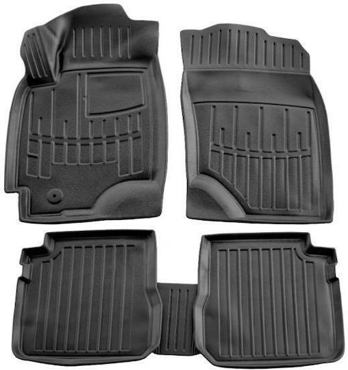Mitsubishi Outlander 5d 2003>2006 Car Mats Rubber Raised Sides Fasteners 5 Pieces
