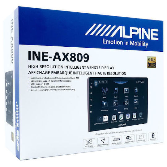 Ine-ax809 Universal Alpine Navigație 9" Ecran Wxga Hd Android 13 8-Core 2.0ghz 8+256gb 4g Wi-fi Bt