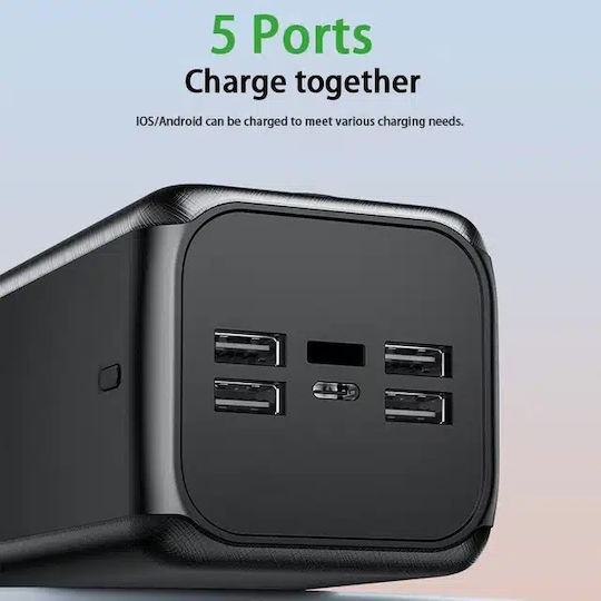 Awei P36K Power Bank 50000mAh 22.5W With 4 USB-A Output Ports And USB-C Power Delivery Output Port Black
