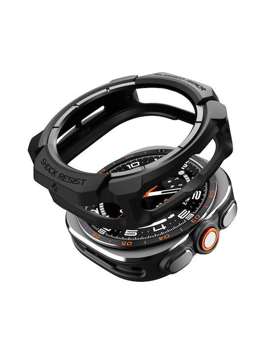 Spigen Rugged Armor Matte Silicone Case in Black for Samsung Galaxy Watch Ultra 2 2026