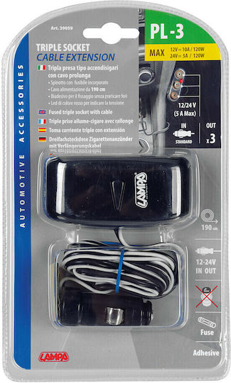 Ανταπτορας Αναπτηρα Τριπλος 12/24v 5a Max L3905.9/t