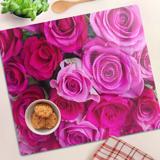 Tulup Επιφάνεια Κοπής Γυάλινη Ροζ 60x52cm