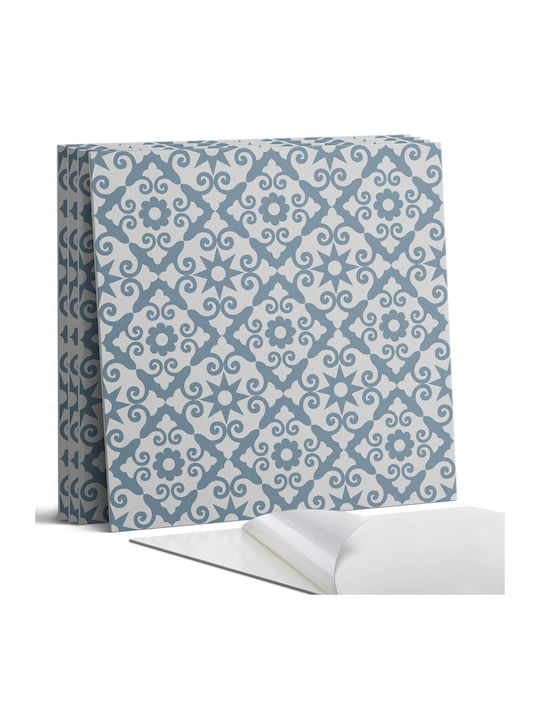 Set Vinyl Boden Kacheln Dekorative Blumenmuster 4x50x50 cm