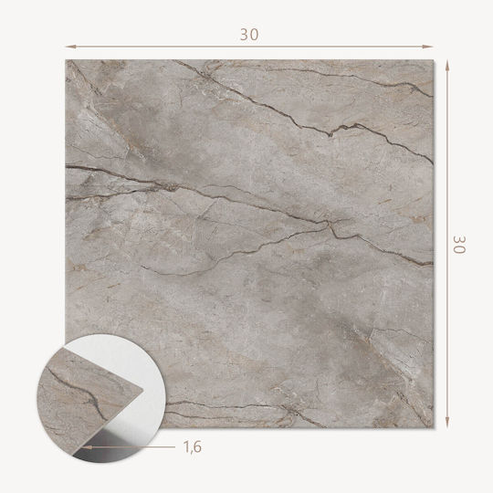 PVC Tile Set Kitchen Or Bathroom Decoration Natural Stone Pattern 9x30x30 Cm