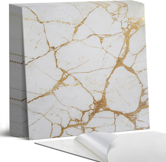 Комплект винилови плочки за лесен монтаж Elegant Marble вени 9x30x30 см