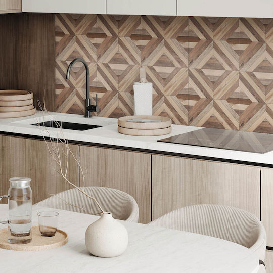 Ready To Apply Printed Vinyl Tiles Wood Panel Design 9x30x30 Cm