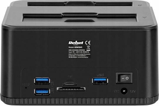 Rebel Kom1041 Hdd Ssd Docking Station Usb 3.0 2 Slots 3.5/2.5 Black