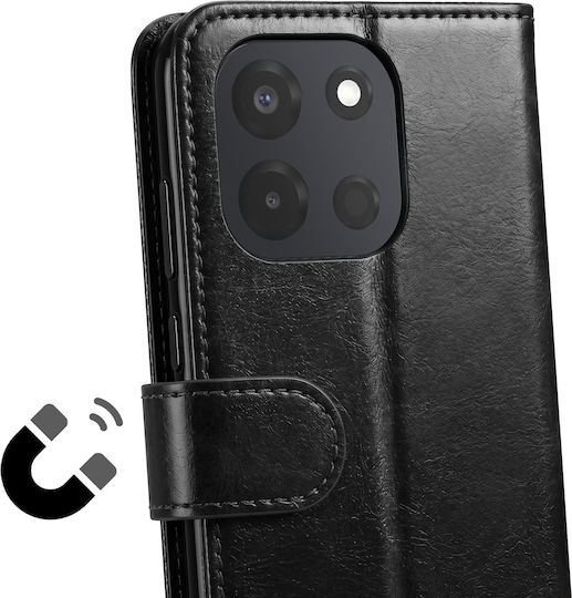 Avizar Oneplus Nord 6 Handyhülle – Crazy Horse Design Kartenhalter Stand Schwarz