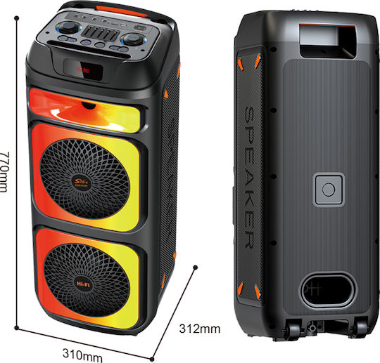 Karaoke Speaker with Wireless Microphones and Lighting Effects ZQS-10225 102258 Black