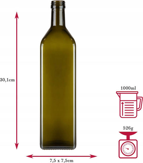 Bimberek Δοχείο Λαδιού Γυάλινο με Ροή 1000ml