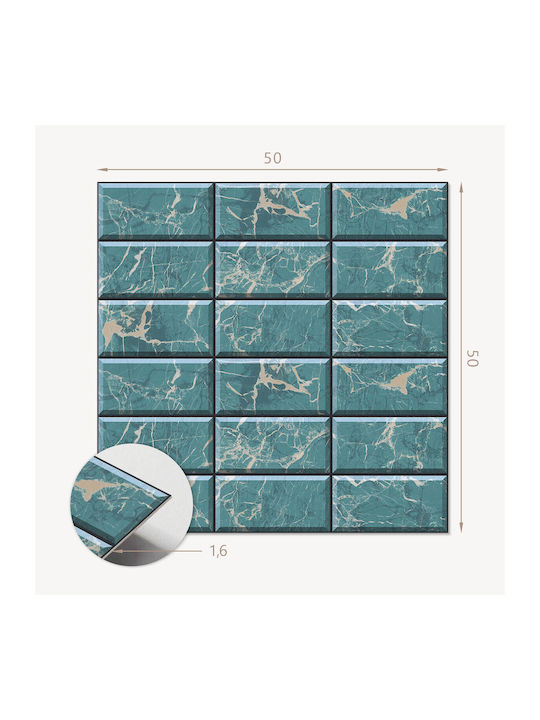 Set of Vinyl Tiles Kitchen Pattern Marble Tile 4x50x50 Pc
