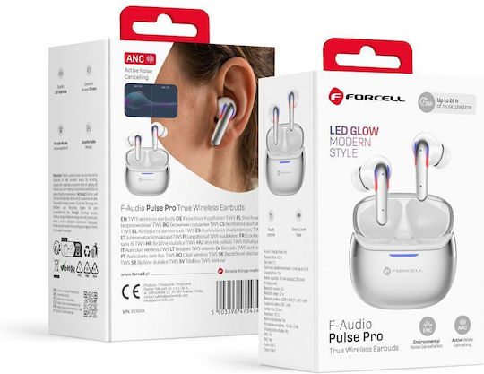 Forcell F-Audio Pulse Pro In-ear Bluetooth Handsfree Headphones with Charging Case Silver