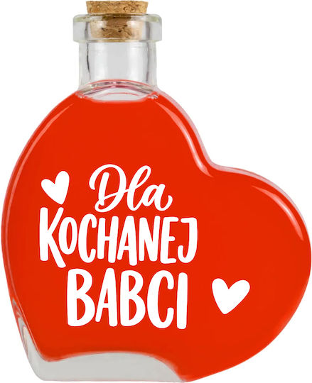 Cadou Ziua Bunicii Cutie Din Lemn + Sticlă Inimă 250ml