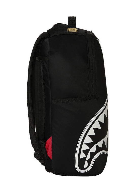 Sprayground School Backpack Junior High-High School Shark Central Wht Stencil Shark Blk Nylon