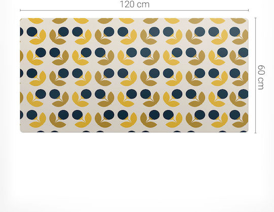 Protective Desk Pad Graphic Geometric Floral Design 120x60 Cm
