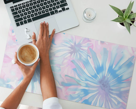 Covoraș Protector Pentru Birou Cu Model Floral Aquarelle 90x45 Cm