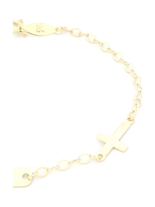 Kids Bracelet From Gilded Silver With Cross & Evil Eye