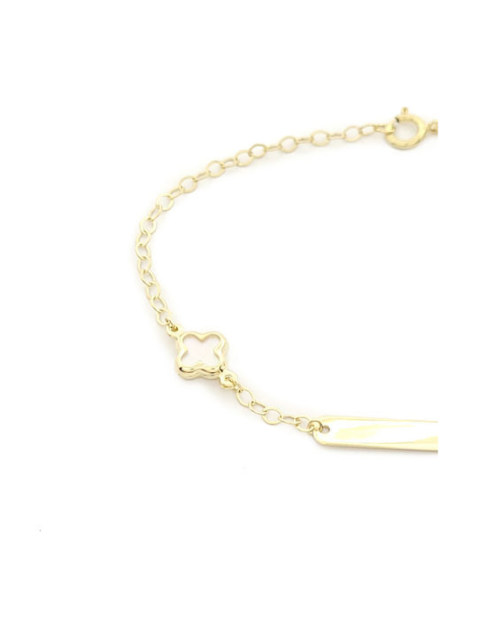 Kids Bracelet Made of Gilded Silver with Cross & Crown