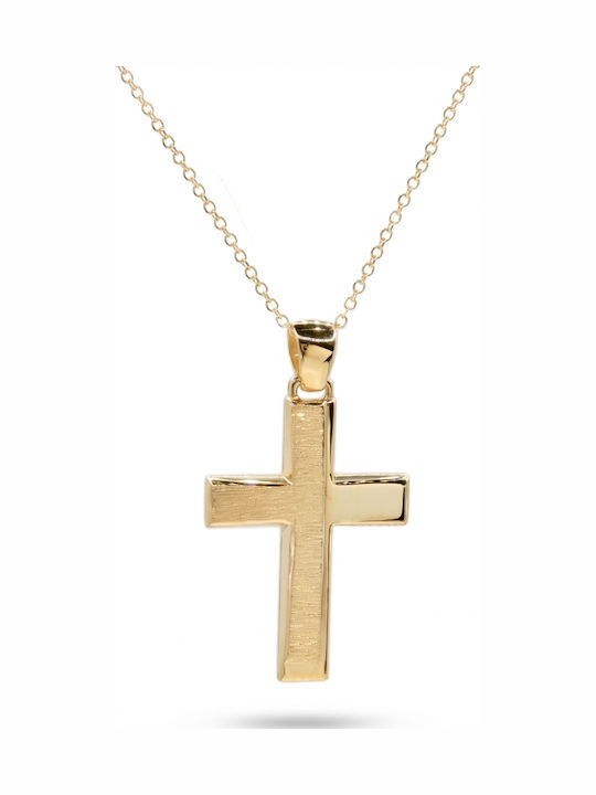 Men's Gold Cross 9K with Chain