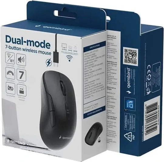 Gembird Kabellose Ergonomische Bluetooth Maus Schwarz
