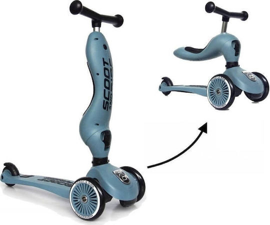 Scoot & Ride Детско пате Highwaykick 1 & Каска XXS Steel - Ash за 5+ години Сив
