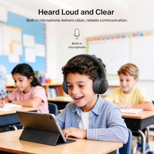 Belkin Soundform Mini 2 Wireless / Wired Kids' On Ear Headphones with 55 Hours Playing Time Black