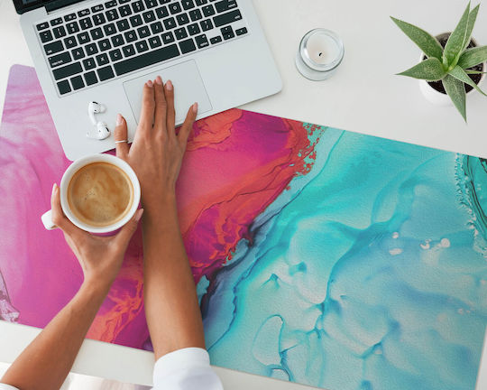 Protective Desk Surface Mat Abstract Wave 100x50 Cm