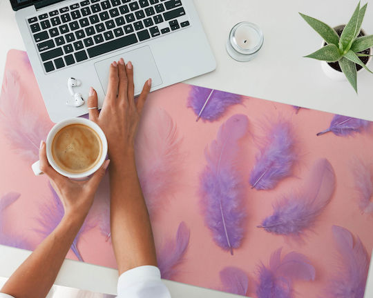 Modern Protective Keyboard Desk Pad Pen Pastel Background 100x50 cm