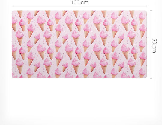 Covoraș Elegant Decorativ Pentru Birou Roz Conuri De Înghețată 100x50 Cm