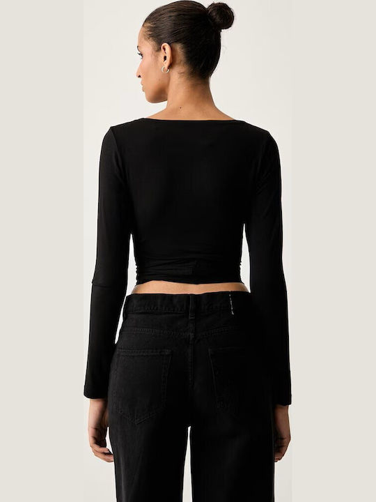 Women's Long Sleeve Black Blouse