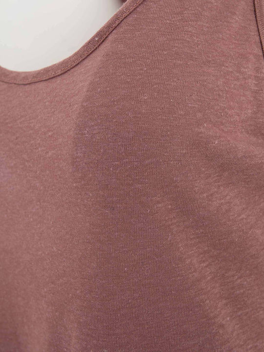 Women's Summer Linen Sleeveless Purple Blouse