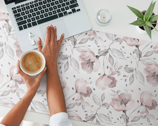 Μοντέρνο Χαλί Γραφείου Εργασία Απόσταση Vintage Floral Pattern 120x60 Εκ
