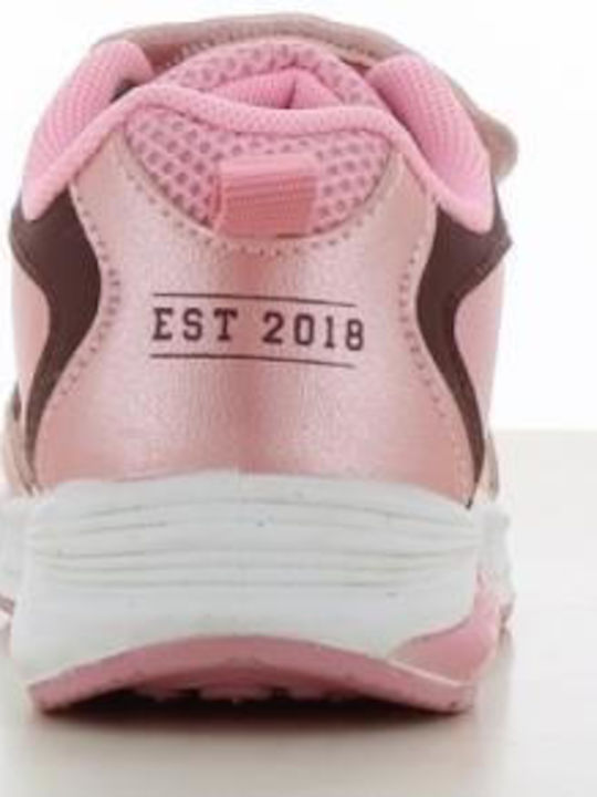 Kids Sneakers with Hoop & Loop Closure & Lights Pink