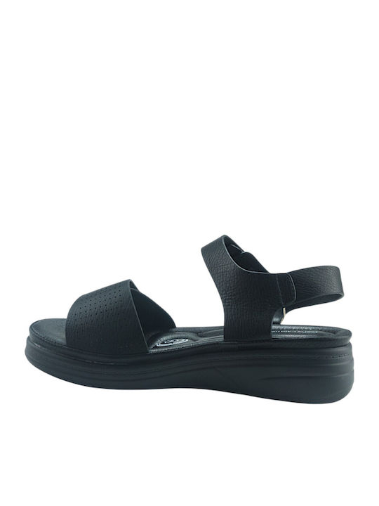 Damen Flache Sandalen Schwarz