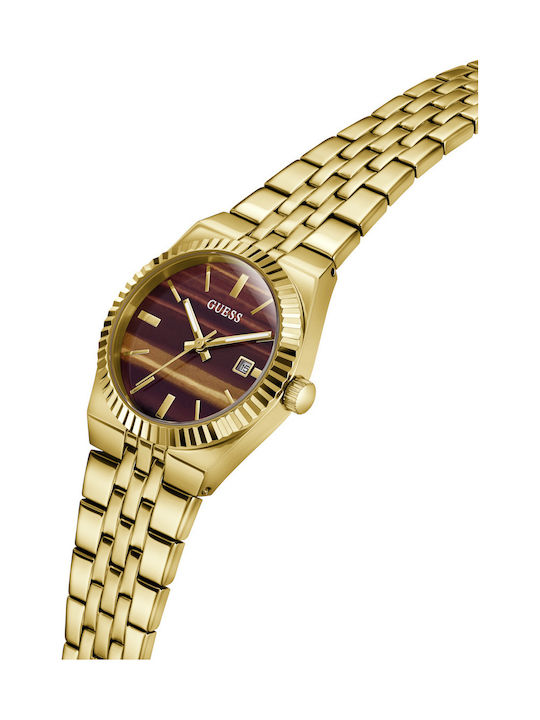 Guess Vera Дамски Часовник 32mm Кварцов с Златна Метална Верижка