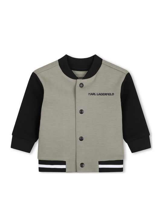 Kids Sweatpants Set With Jacket Khaki/White/Black 3 Pieces